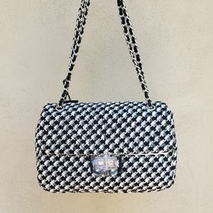 Karl Lagerfeld Tweed Flap Bag Purse